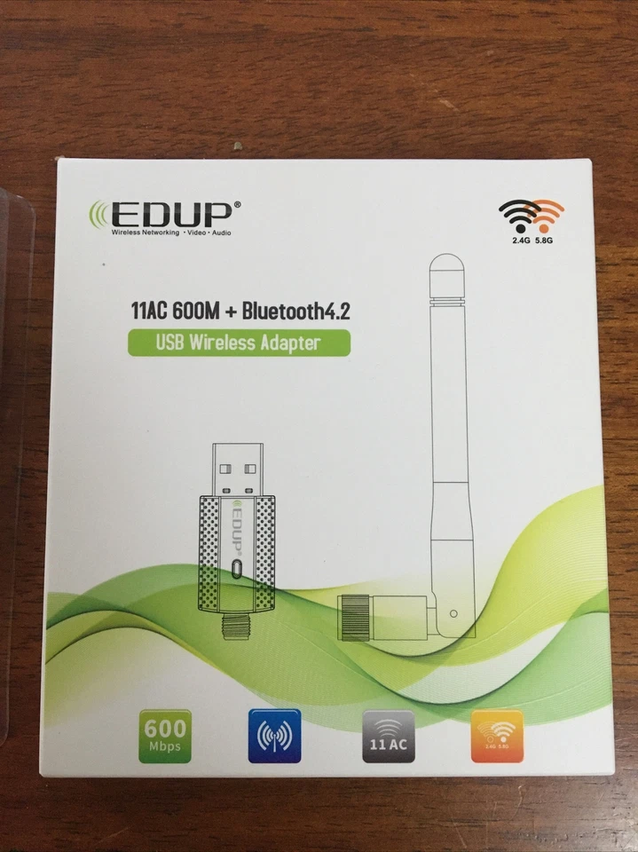 EDUP 11AC 600M + Bluetooth 4.2 USB Wireless Adapter EP-AC1661 NEW IN BOX - Image 2 of 4