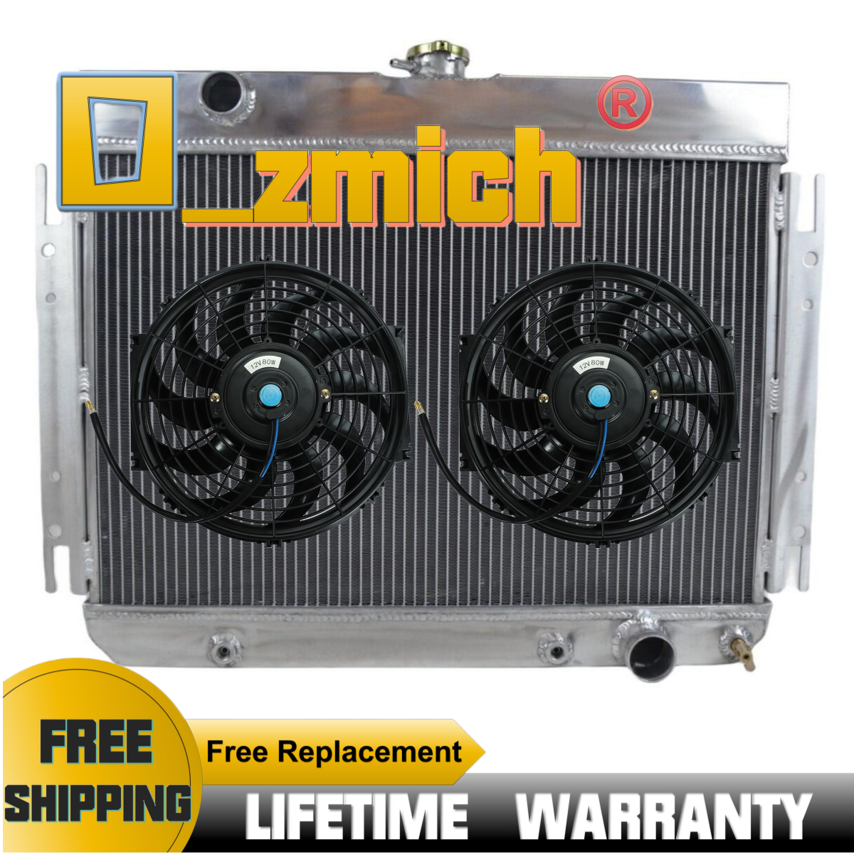 FILA Radiatore + ventola 3 file per Chevy Bel Air 1963 68 El Camino Chevelle Caprice Biscayne