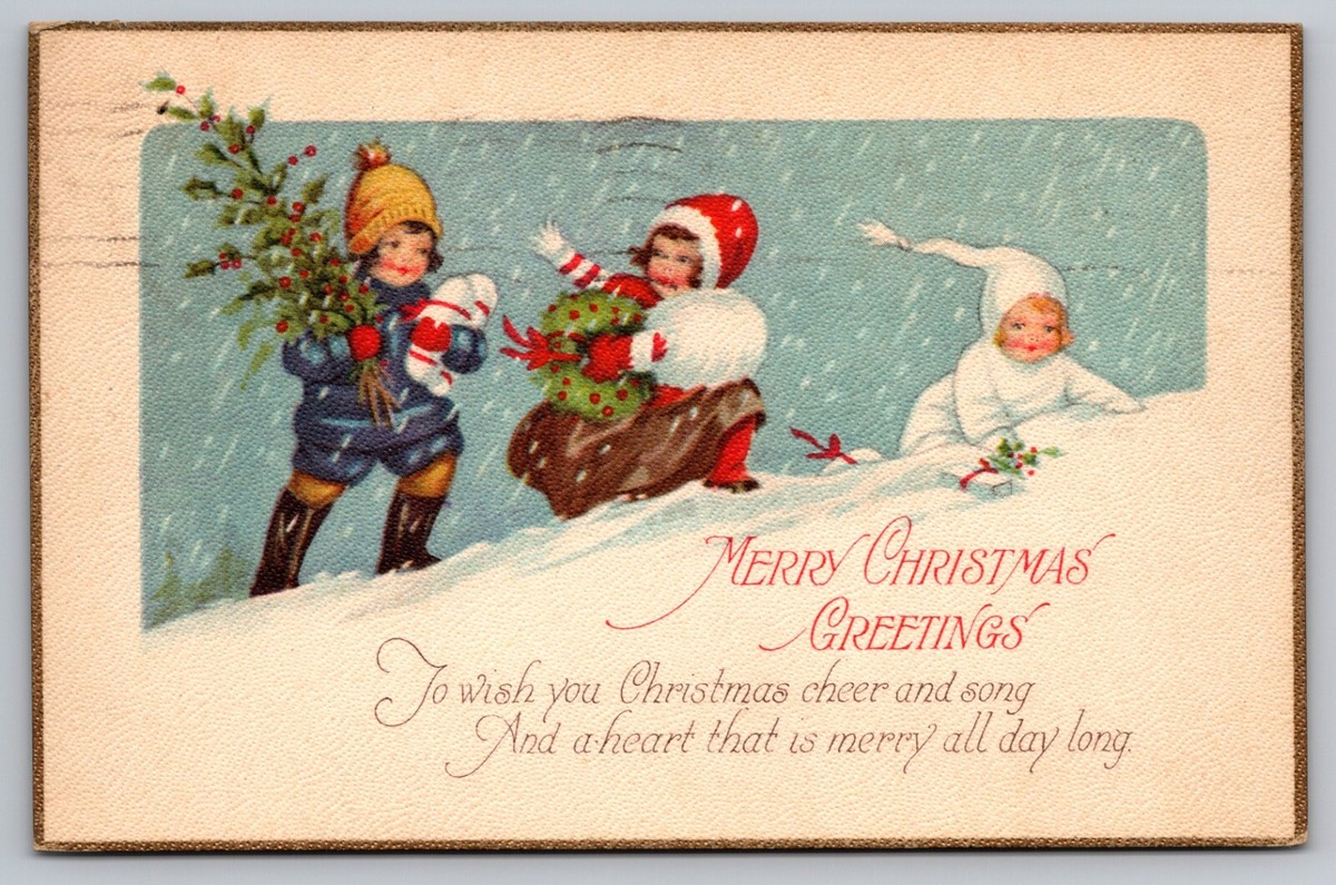Postcard: Merry Christmas, Gilt Edges, Series 1133 A, S. Q. Postcard: Merry Christmas, Gilt Edges, Series 1133 A, S. Q.