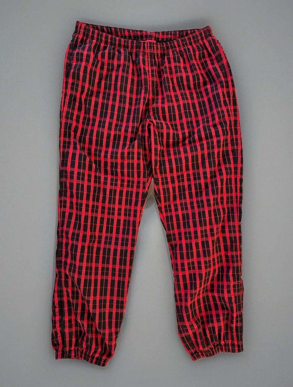 Pantalon de survêtement Supreme nylon à carreaux rouge homme taille L