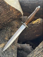 Handmade D2 Steel Classic Dagger Knife With Leather Sheath - Rose Wood Handle