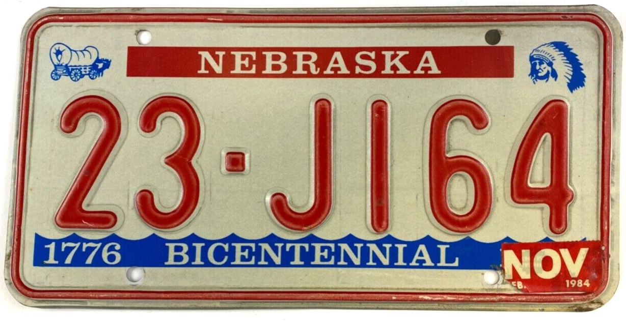 Nebraska 1984 License Plate Vintage Auto Boone Co Man Cave Decor
