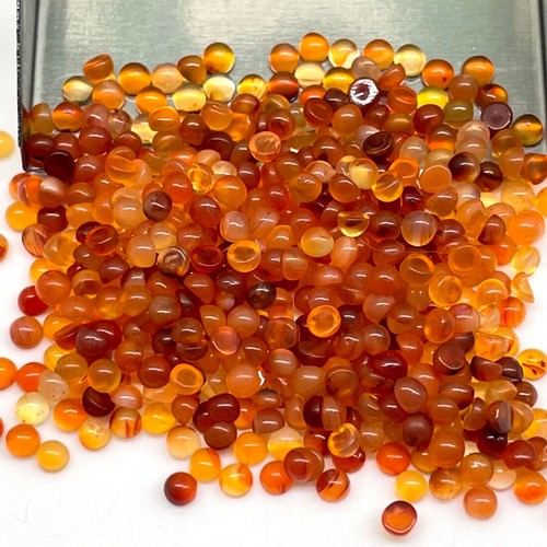 einzelne echte runde Karneol Cabochon, ca. 2,3 mm gelb bis orange3a1