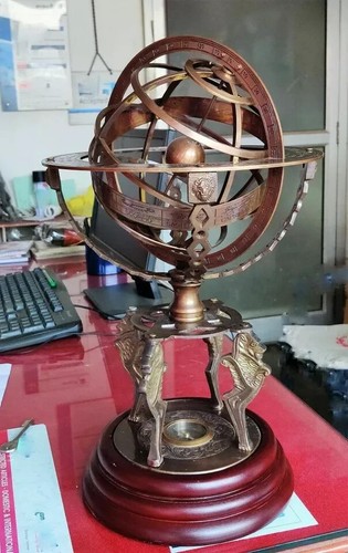 18" Kugel Himmlischer Löwe Säulen Kompass GROSS GRAVIERT Messing Armillare Astro G - Bild 6 von 7
