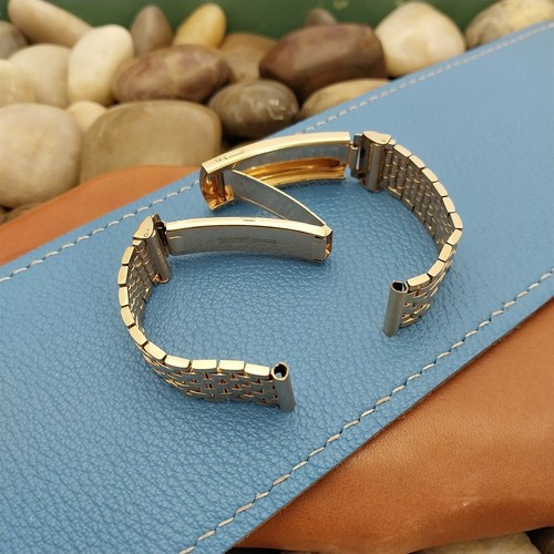 13mm 10K Gold-Filled Brick Link Kestenmade USA 1940s Vintage Watch Band - Picture 7 of 8