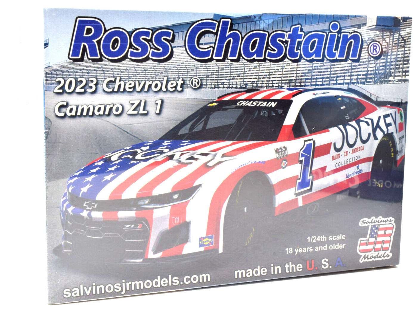 Salvinos JR Models Жокей Росс Честейн 2023 Camaro ZL1 Nascar 1/24 Автомобильный комплект
