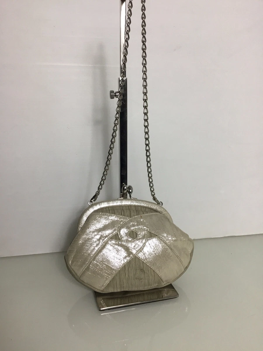 Beige leather deals clutch bag