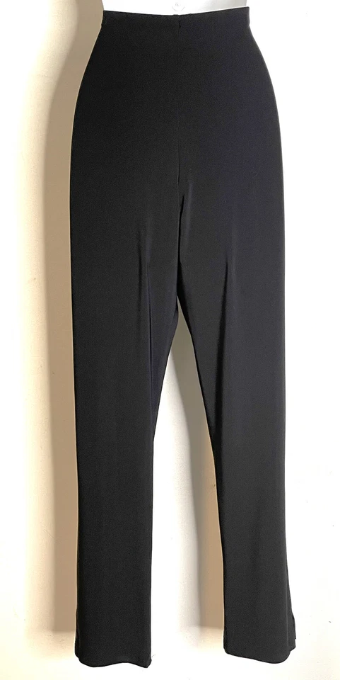 Sympli Black Knit Pull on Pants 6 Straight Leg Elastic Waist — 第 3/4 张图片