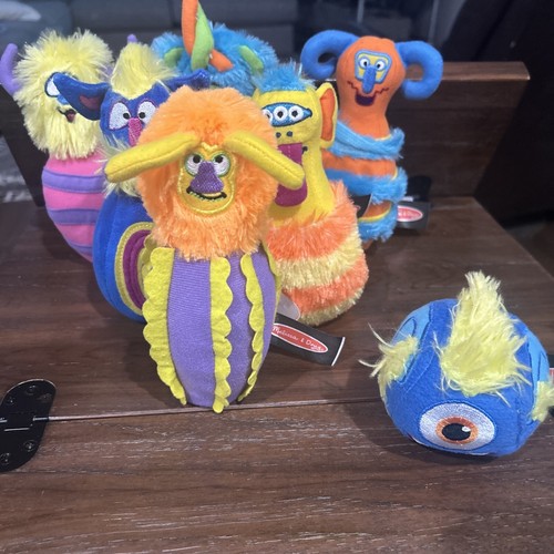 Melissa & Doug Plush Fuzzy Monster Bowling Set - 6 Pins 1 Ball