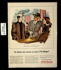 1945 Stetson Hats Whippet Woman Man Feather Vintage Print Ad 22824