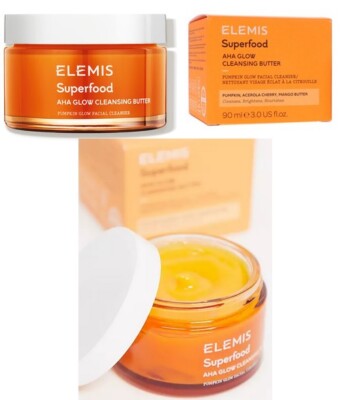 Elemis Superfood AHA Glow Cleansing Butter,90ml / 3 fl oz full size new with box