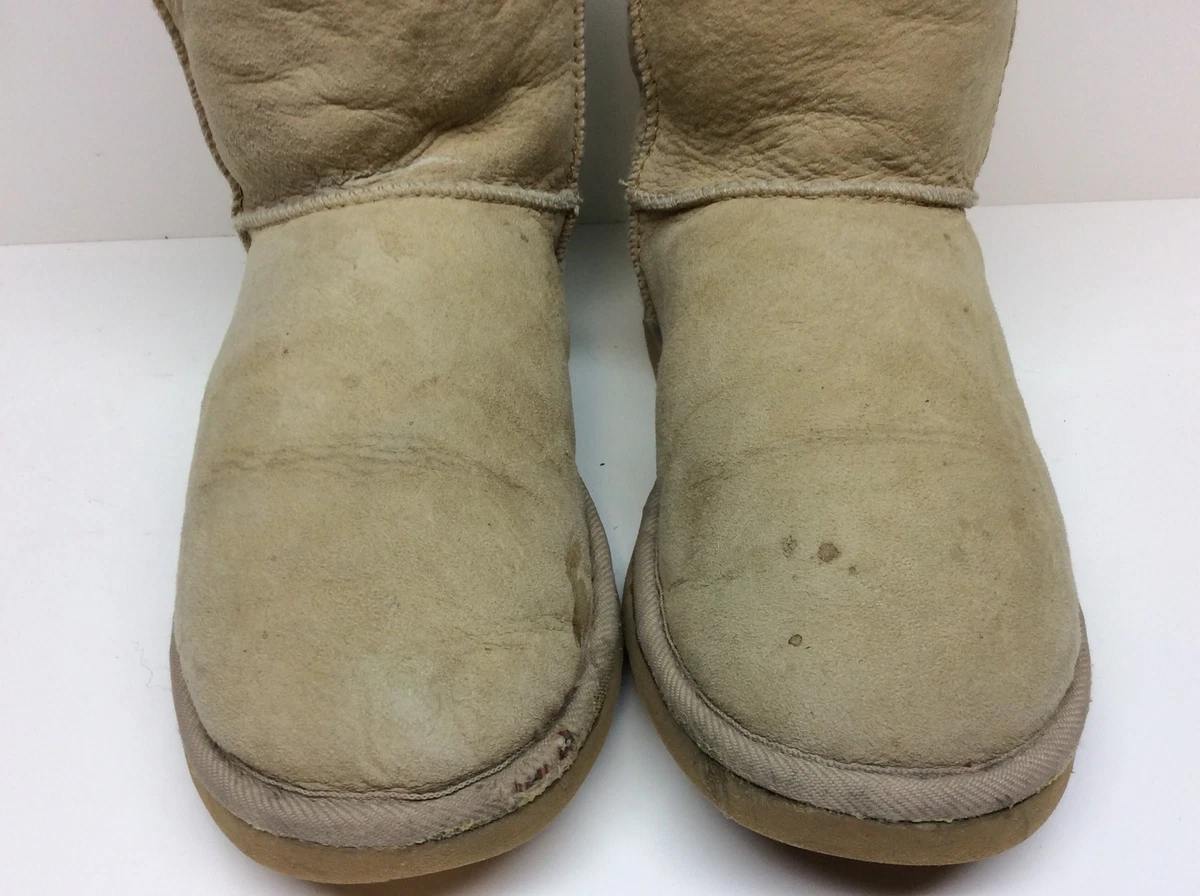13 WOMENS UGG AUSTRALIA WINTER USEDE SHEEPSKIN IVORY BOOTS SIZE 9