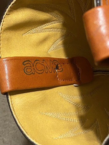 Vintage Acme Hand-Stitched Made in USA Brown Western Boots Mens 6.5 Womens 8 - Picture 5 of 6