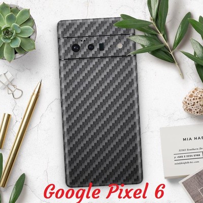 Carbon fiber skin wrap Google Pixel 6 protector vinyl black texture pattern