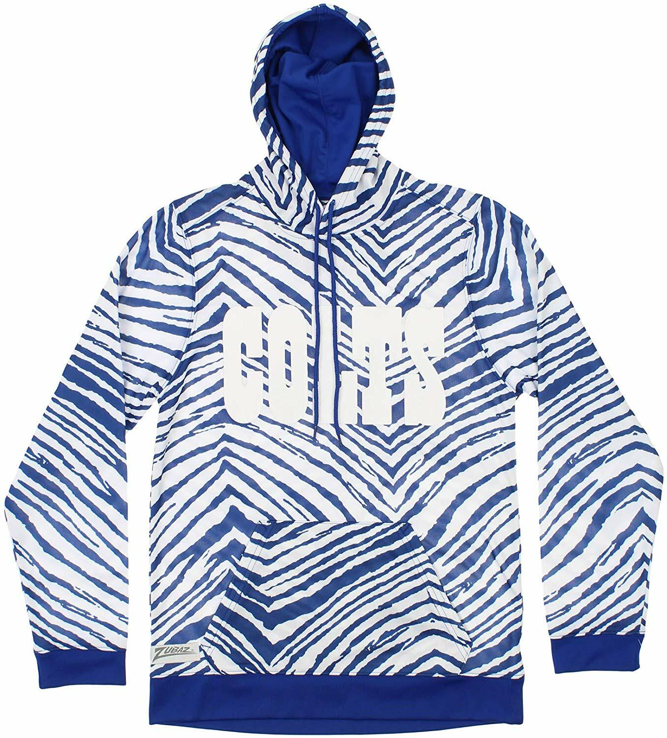 Толстовка Zubaz NFL Football Mens Indianapolis Colts с принтом зебры для тачдауна