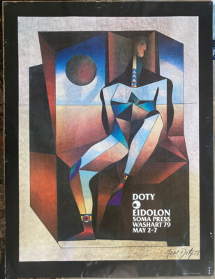 Artist Neal Doty (1941-2016) Solitary Man Pencil Signed Lithograph Poster Print