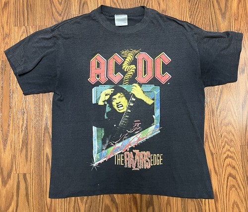VTG 1990 ACDC AC/DC The Razors Edge Shirt World Tour Concert Brockum ...