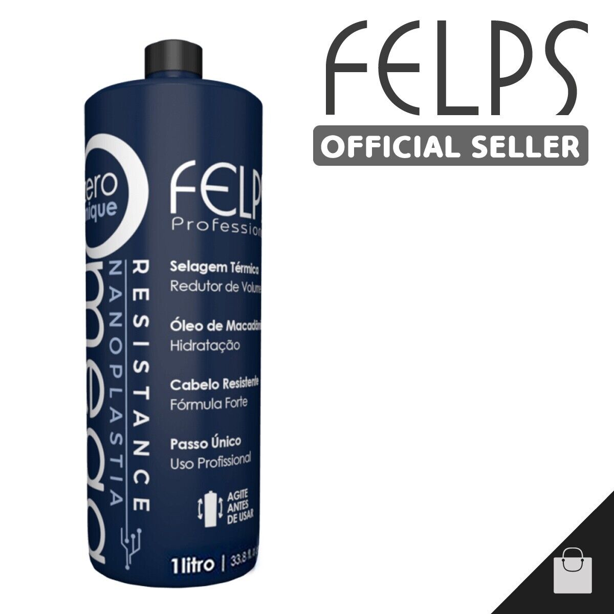 Felps Omega Zero Resistance Nanoplastia Brazilian Keratin Treatment 1L 34fl  oz