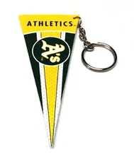 OAKLAND ATHLETICS KEYCHAIN PENNANT 4" LONG FELT LICENSED MLB BASEBALL CHARM PULL