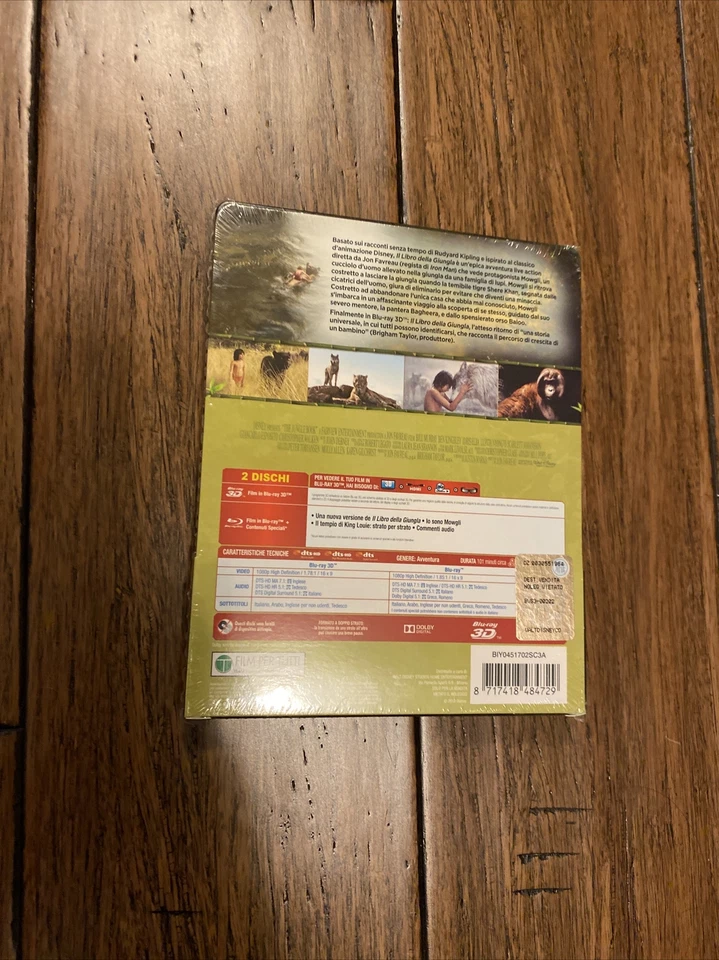 The Jungle Book Blu-ray 3D +2D Blu-ray Steelbook SEALED Import Foto 2 de 4