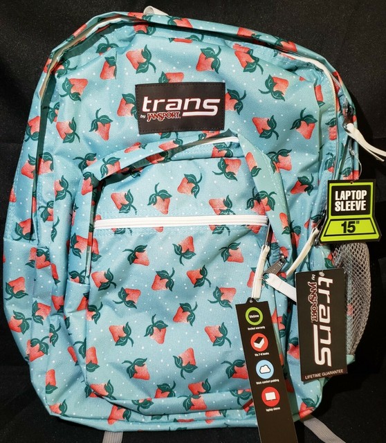 Trans by JanSport Supermax Backpack Strawberry Harvest Blue Topaz