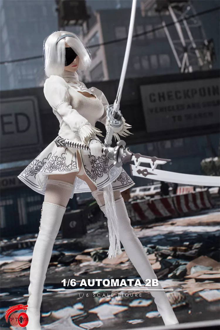 NieR: Automata 2B Statuette (Beastlord Weapon, White Outfit