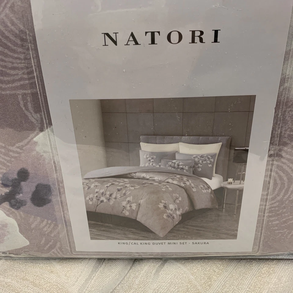 Sakura Blossom 3 Piece Cotton Sateen Printed Duvet Cover Set King Lilac 😃😃🦋🔵 - Image 2 of 4