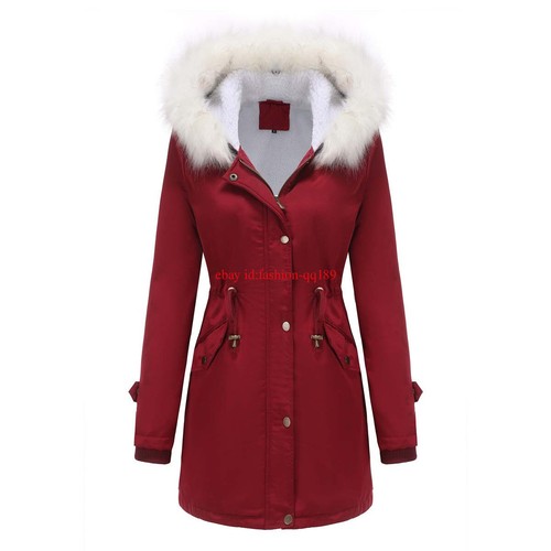 Neu Damen WinterJacke Mantel Kapuze Jacke Steppjacke Kunstfell Warme Winterjacke - Bild 7 von 28