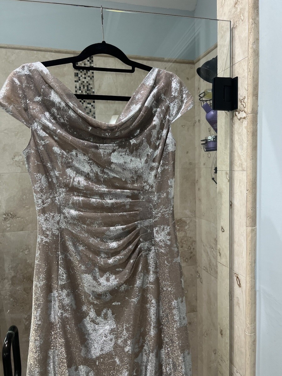 tahari silver dress 100% Silk Y2K Tahari Evening Gown , This Y2K beauty