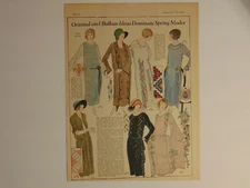 1923 ORIENTAL and BALKAN WOMENS FASHIONS vintage art print ad