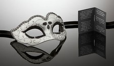 kleine original venezianische Maske für Karneval Maskenball Augenmaske silber