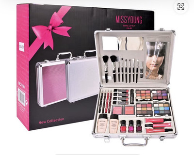 MISSYOUNG 41-Pc Makeup Kit Set w/ Case Foundation Blush Mascara Eyeshadow