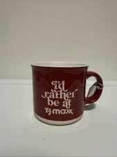 New “I Rather Be At Tj Maxx” Red Ceramic Mug With Gift Tag