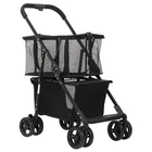 Foldable 2-Tier Shopping Cart Heavy Duty Grocery Cart With Swivel Wheels Black