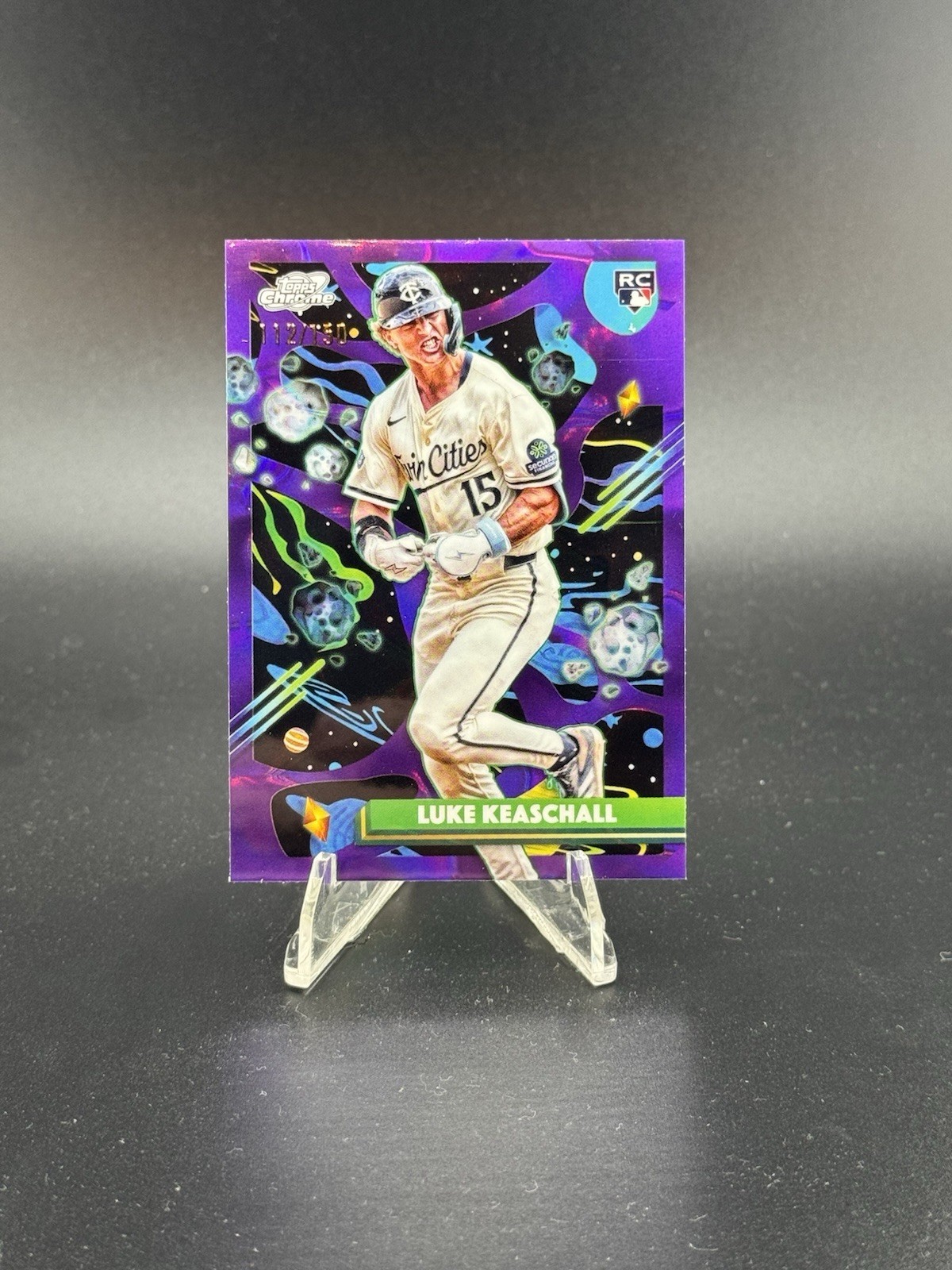 2025 Topps Chrome Cosmic Luke Keaschall Purple Nebula Refractor /150 #153