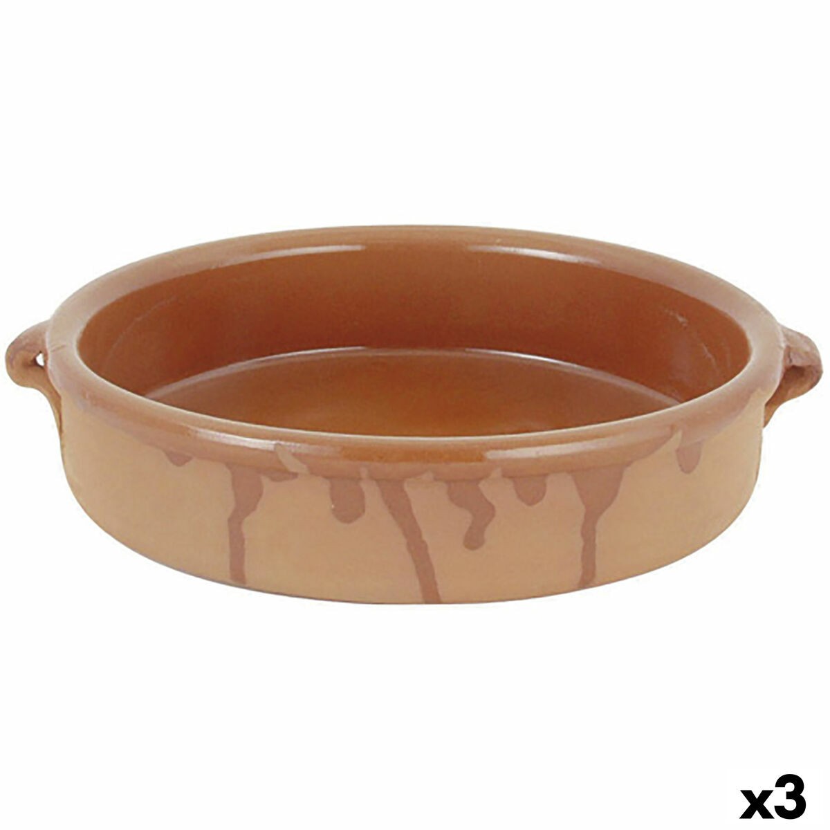 Cazuela Barro Clasico Marrón Cerámica Ø 28 cm [3 Unidades]