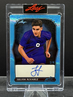 #ad Julian Alvarez 2023 Leaf Art Of Sport Blue Spectrum HoloFoil 1 4 Auto. $105.00