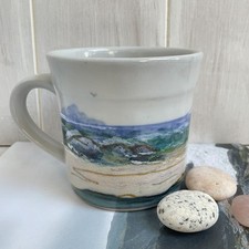 HIGHLAND STONEWARE Scottish Studio Pottery Seascape Becher handbemalt unbenutzt