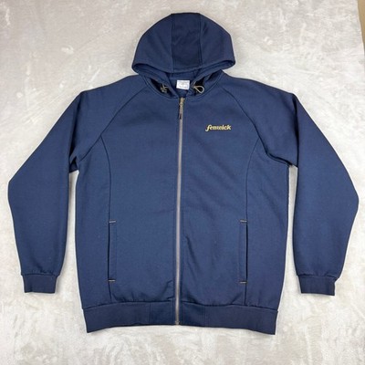 Fenwick Fishing Hoodie Mens XL Navy Blue Eagle Graphic Logo Full Zip Outdoor EUC