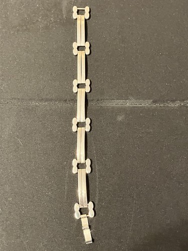 VTG STERLING SILVER MÉXICO MODERNIST BRACELET 35g 7.5”