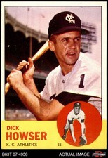 1963 Topps #124 Dick Howser Athletics 8 - NM/MT