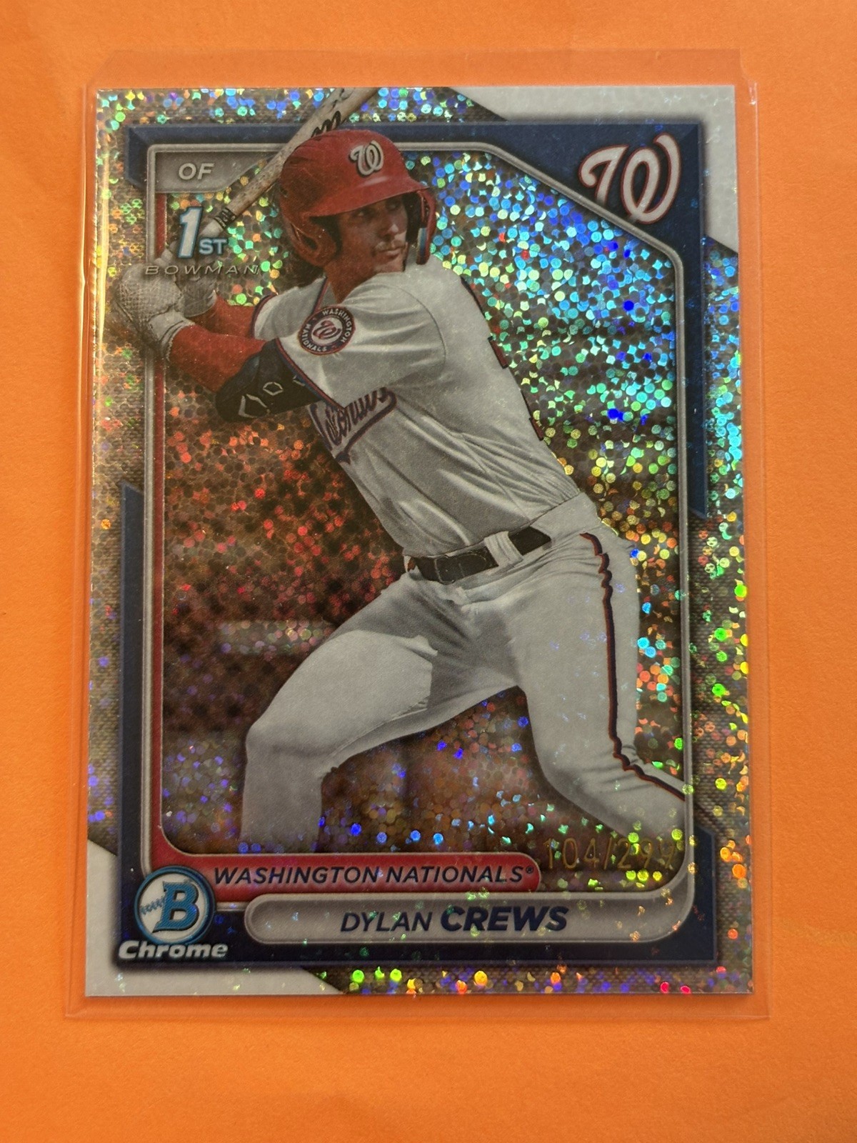 Dylan Crews 2024 Bowman Chrome Prospects 1st Speckle Refractor #/299