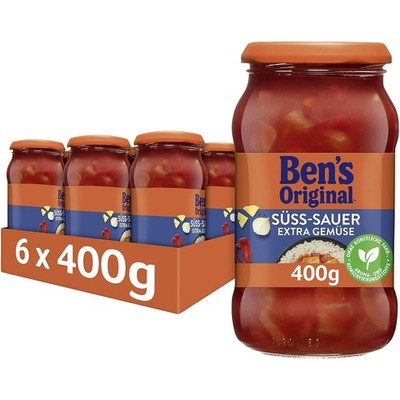 BEN S ORIGINAL Sauce Süß-Sauer und extra Gemüse, 6 Gläser (6 x 400g)
