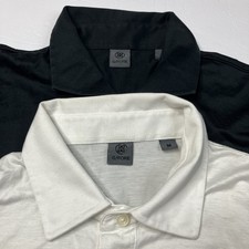 G/Fore Lot Of 2 Polos Mens Medium Black White Spring Summer Golf Solid