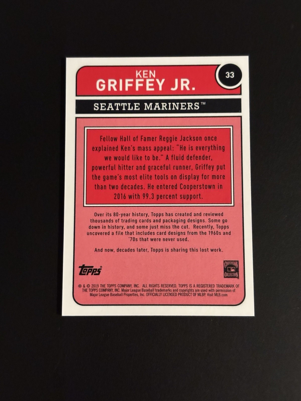 Ken Griffey Jr. 2019 Topps Brooklyn Collection #33 Black Parallel /75 PSA 9 🔥 view 3