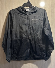 Columbia Women  s Black Hooded Full Zip Windbreaker Jacket, Size S