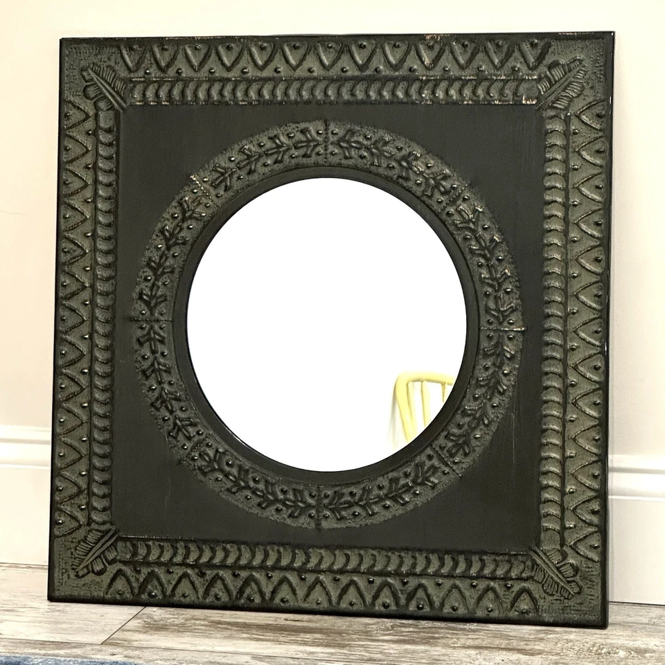 Accent Wall Mirror Metal Galvanized Metal 21” Square - Image 2 of 4