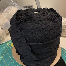 Black Elasticated Lace with scalloped edge Industrial Size