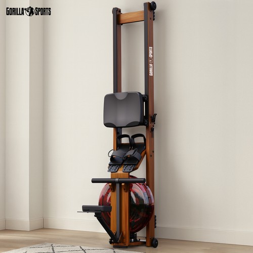 GORILLA SPORTS® Rudergerät Wasser Holz Klappbar Rudermaschine für Zuhause - Bild 5 von 12