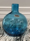 Blenko Blue Turquoise Glass Bud Vase - 1423